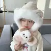 Gorro y bufanda para niños, gorro de una pieza, invierno, con felpa, extra grueso, gorro con protección para orejas de bebé, niño, niña, a prueba de viento, conjunto de dos piezas, moderno