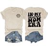 Camiseta informal de manga corta con estampado europeo y americano a doble cara, estilo "mi mamá jugadora de voleibol", versátil y de cuello redondo.