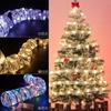 Decoraciones Navideñas Cinta Luminosa Satén Cadena de Luces LED Escena de Árbol de Navidad Arreglo de Atmósfera Adornos Colgantes Suministros