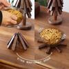 Tapete de isolamento térmico de madeira maciça de nogueira preta Decoração da mesa de jantar Uma árvore de Anti-escaldamento Tapete de isolamento térmico Creative Folding Tapete de isolamento térmico