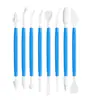 Set de herramientas de modelado con arcilla de plástico de 8 piezas transfronterizo, materiales de arte para niños, cuchillo de modelado con arcilla, herramientas de arcilla para manualidades DIY de modelos