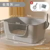 Caixa de areia para gatos semi-fechada extra grande com laterais altas para evitar derramamento, vaso sanitário para gatos, suprimentos para animais de estimação atacado