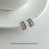 Pendientes de Aro en C con Microincrustaciones de Zirconia Estilo Lujo Ligero Modelo Nuevo 2026 Pendientes de Moda Tendencia Único de Nicho de Gama Alta
