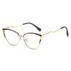 Armação de Óculos Europeia e Americana Estilo Ins Espelho Plano Feminina Tendência Metal Cortado Alto Padrão Olho de Gato Óculos com Lentes que Mudam de Cor Anti-Luz Azul Transfronteiriços