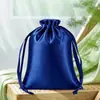 Bolsa de cetim com cordão, saquinho de seda acetinada com cordão, design personalizado de alta qualidade, bolsa de armazenamento plissada de cetim de seda artificial