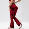 Calça de Yoga, Calça Fitness para Mulheres, Calça Wide-Leg Tie-Dye, Cintura Alta, Elástica, Casual, Levanta Bumbum, Boca Larga, Calça Esportiva, Roupa de Yoga, Aperta Cintura