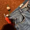 Jeans Masculino Clássico Diário Retro Italiano de Couro Quatro Estações Cintura Alta Slim Fit 13408