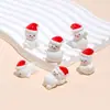 Muñeco de Nieve con Sombrero Rojo Lindo de Dibujos Animados Adornos de Resina Estéreo Decoración Creativa para Escritorio de Computadora de Coche Pequeños Adornos