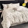2026 Novo Modelo Lyocell Tencel Linho Grau A Estampado Digital Conjunto de Quatro Peças Roupa de Cama para Quarto de Casa Atacado