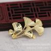 Yiwu Gold Ray cor banhado a ouro DIY ginkgo folha flor pingente cor banhado a ouro feito à mão grampo de cabelo acessórios B717