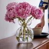 Uma geração de ornamentos de vaso de vidro transparente simples europeu para arranjo de flores da sala de estar, flores hidropônicas para casa, decoração com flores secas