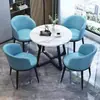 Mesa y Sillas de Negociación de Lujo Ligero para Cafeterías y Tiendas de Té con Leche, Mesas de Ocio para Recibir Invitados, Mesas Redondas Pequeñas Convenientes para Recepción y Oficina