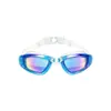 Gafas de natación profesionales de silicona transfronterizas, gafas de natación de competición impermeables con recubrimiento electroplateado antivaho, en stock para adultos de alta definición