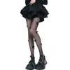 Medias de Seda Color Blanco Perla con Lazo Estilo Japonés Jk Pantimedias Lolita Adelgazantes Anti-enganches