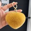 Coreia do Sul Ins Coelho Rex Fofo Bola de Pelúcia em Forma de Coração Chaveiro de Carro Pendurado Bolsa Criativa Distinta Pingente de Amor Chave
