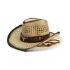 Comercio Exterior Venta al por mayor transfronteriza Sombreros de paja con estilo playero de primavera y verano, cortavientos y protectores solares para hombres y mujeres, estilo étnico, sombreros de paja estilo cowboy occidental europeo y americano
