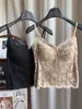 2026 Nuevo Modelo Camisola de Encaje de Seda Helada de Nicho con Almohadillas de Sujetador Integradas, Capa Base de Ropa Interior Push-Up Integrada para Mujer