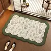 Tapete de Chão para Banheiro Wind Usado Tecido de Linho Absorvente Antiderrapante Pad para Porta de Banheiro Tapete de Vaso Sanitário Carpete de Banheiro