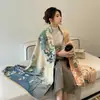 Cachecol Jacquard Elegante Estilo Chinês Outono e Inverno, Xale Feminino Magnolia Imitação de Caxemira, Cachecol Quente Espesso de Alta Qualidade