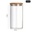 Frasco de Vidrio para Almacenamiento de 100 mm de Diámetro con Tapa de Bambú, Frasco Sellado de Vidrio de Borosilicato Alto para Té, Frasco de Almacenamiento de Alimentos y Granos para Cocina