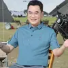 Nova Camiseta Masculina Pai de Meia-Idade Verão Seda Gelo Camiseta Básica Masculina Top Camisa Polo Roupas Masculinas