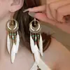 Brincos Longos Boêmios Transfronteiriços, Brincos de Gota Versáteis com Personalidade Retrô, Brincos com Franjas e Penas Estilo Étnico