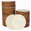 En stock formas geométricas de madera en blanco de 10 cm para manualidades corte láser redondo, en forma de corazón y pentagrama piezas de madera