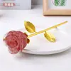 Grava de cristal natural transfronteriza, flor de rosa de resina, flor de rosa de cristal, regalo de San Valentín, adorno de flor eterna al por mayor