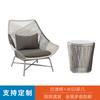 Mesa e Cadeira de Exterior Cadeira de Rattan para Varanda Mesa de Café Conjunto de Três Peças Móveis de Jardim para Lazer Sofá Individual Cadeira de Rattan para Pátio Exterior