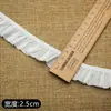 Borde elástico de encaje con volantes Lolita ropa infantil muñeca de juguete vestido cuello y puño banda elástica decorativa hecha a mano DIY