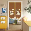 Cortina de Puerta de Forma Irregular Color Crema para Dormitorio, Cortina Divisoria para Uso Doméstico, Cortina de Tela sin Perforaciones para Baño, Media Cortina para Cocina y Estudio