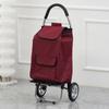 Carrito de compras para personas mayores, ligero, para el hogar, con bolsillo lateral, plegable y pequeño.
