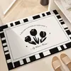 Alfombrilla de Baño Moderna Minimalista de Barro de Diatomeas Suave Felpudo Antideslizante de Secado Rápido para Puerta de Baño Felpudo Absorbente de Agua para Inodoro