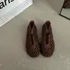 Sandalias Cerradas de Tejido Hueco para Mujer, Zapatos Planos Mary Jane Verano 2026, Sandalias Transpirables Slip-On para Verano