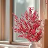Fruta Roja Fruta de la Fortuna Acebo Flor Artificial Decoración Año Nuevo Flor Falsa Decoración Festival de Primavera Arreglo Floral Mesa de Sala de Estar Decoración con Flores Secas