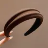 Faixa de Cabeça Retro com Borda Larga para Mulheres Nicho Uso Diário Topo Alto do Crânio Faixa de Cabeça Temperamento Luxo Leve Toque de Alto Padrão Acessórios de Cabelo