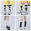 Calcetines Gruesos Cálidos de Nuevo Estilo Cubre Piernas Tejidos Calcetines de Longitud Media para Mujer Otoño e Invierno Calcetines de Apilamiento JK Calcetines Bajos Rayados Cálidos