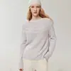 Fio Kangbaoai para outono e inverno, macio e confortável, 75% caxemira, 25% seda de amoreira, suéter interno feminino de gola redonda, ombro a ombro, com trança