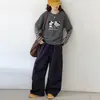 Pantalones anchos de trabajo para niña con múltiples bolsillos, pantalones largos casuales rectos holgados de primavera y otoño, atuendo elegante y moderno