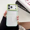 Estilo pareja Dopamina color contrastante funda con ventana grande adecuada para Apple 17 Pro Max, 16 Pro, cobertura total para 15/14