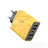 Cargador de Teléfono Móvil Multi-Puerto Europeo y Americano Mecha Cabezal de Carga Rápida 3 USB + 2C Cabezal de Carga de Cinco Puertos Adecuado para Huawei y Apple