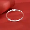 Prata de Lei 9999 Pulseira Infantil de Bambu com Articulações Borboleta Novo Estilo Fio Brilhante de Bambu com Articulações Pulseira Infantil de Prata Pura Presente para Meninas Presente de Feriado Lembrança
