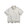 Camisa Polo Tricotada Rumeng 2026 Verão Estilo Old Money Manga Curta Masculina e Feminina Retrô Casal Solta Versátil Gola Camisa