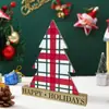 Productos de Madera Navidad Creativo Adornos de Árbol de Navidad Americano Adornos de Madera para Escritorio Decoración del Hogar Artesanías de Madera