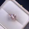 Anillo de Morganita Natural, Transparente y Único en Color, Chapado en Plata S925 con Oro Blanco, Piedra Principal 5*7mm