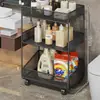 Prateleira de armazenamento de chão para banheiro, prateleira para vão de banheiro, chuveiro, carrinho de banheiro, prateleira de armazenamento de cosméticos de várias camadas