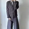 Moletom novo de outono retrô americano, estilo duas peças falsas, para homens e mulheres, com gola de lapela, estilo old money, para casais, peça externa casual
