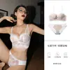 Ropa Interior Push-Up para Mujeres con Senos Pequeños, Sin Aros, Sexy Conjunto de Sujetador de Encaje Francés, Sujetador Anticaída