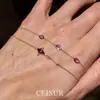 Pulsera Morada con Cruz Tachonada de Diamantes, Moda de Nicho, Diseño Sofisticado, Sensación de Alta Gama, Joyería de Pulsera Apilable