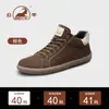 Zapatillas Casuales Gruesas Forradas de Lana de Oveja para Hombre, Transpirables de Cuero Genuino con Suela Suave, Zapatillas Retro Populares, Zapatos de Caña Alta Versátiles para Hombre